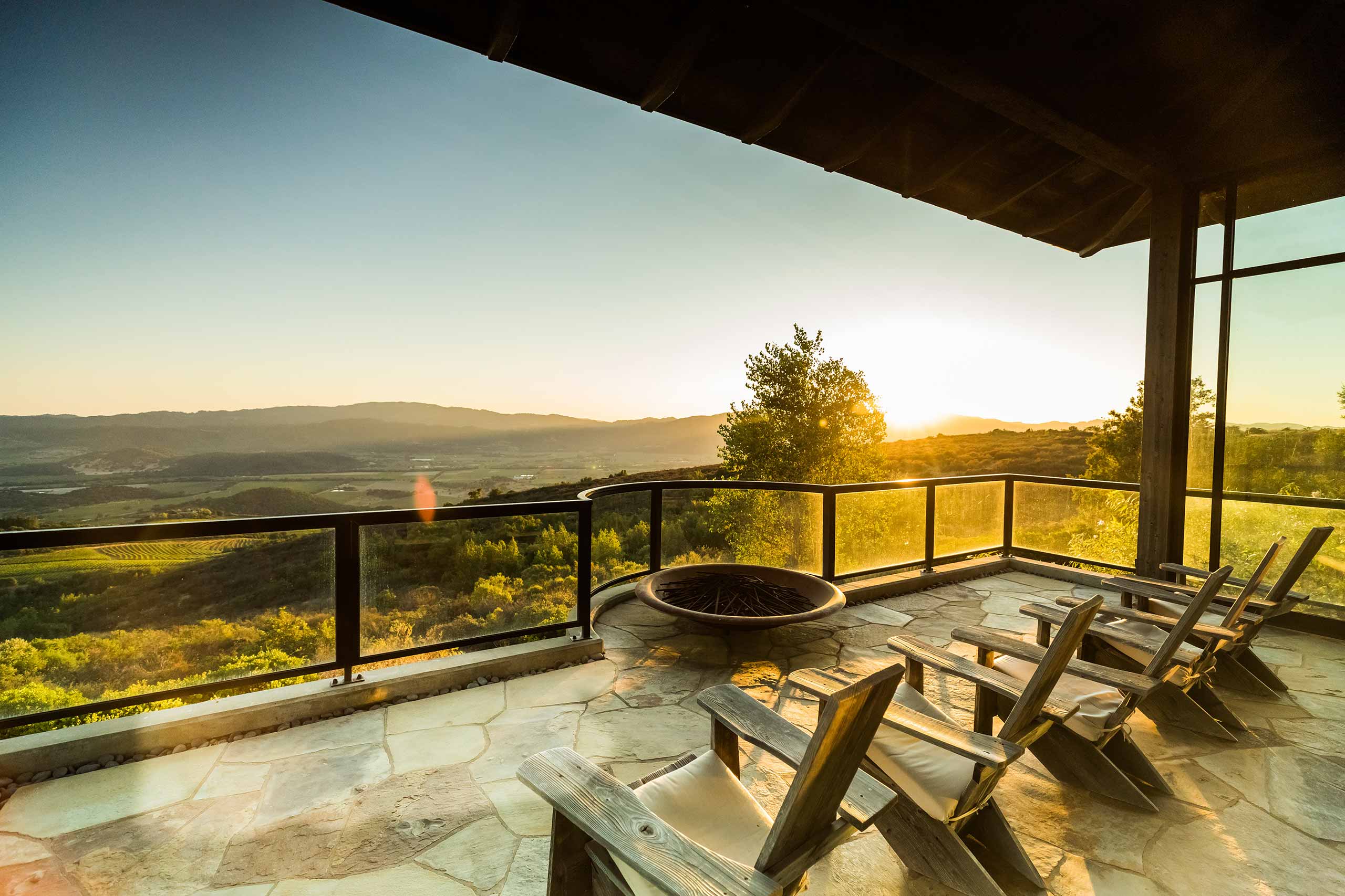 Outdoor deck at OVID Napa Valley winery