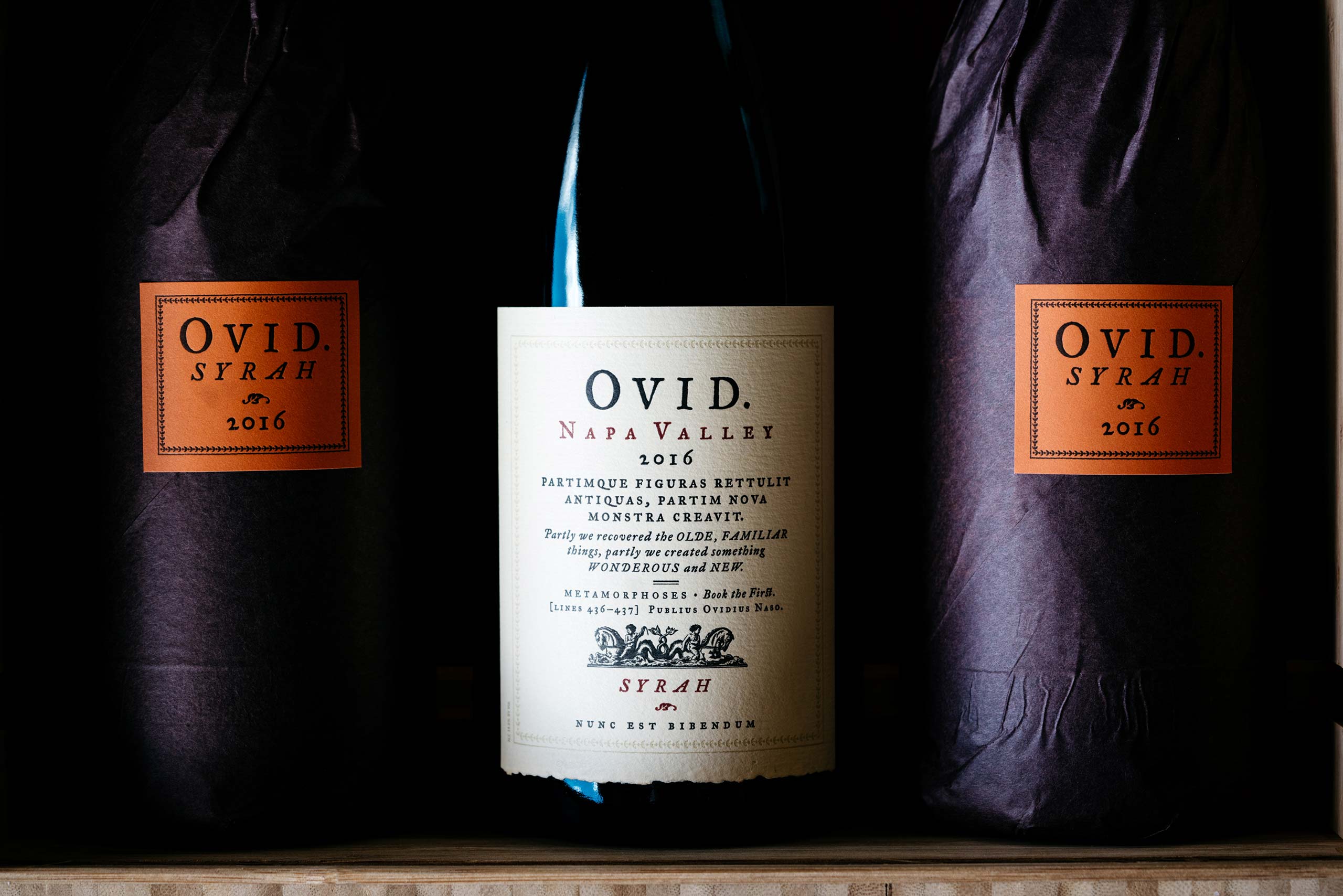 2016 OVID Napa Valley Syrah botles