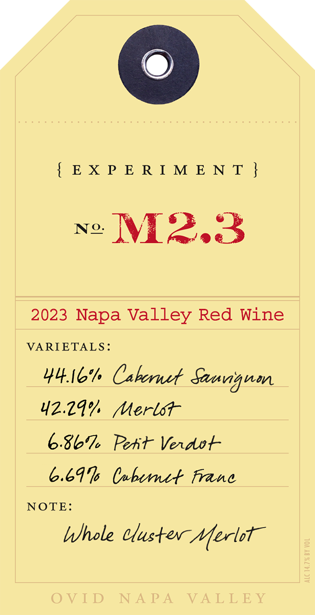 2023 Red Experiment M2.3 wine bottle label