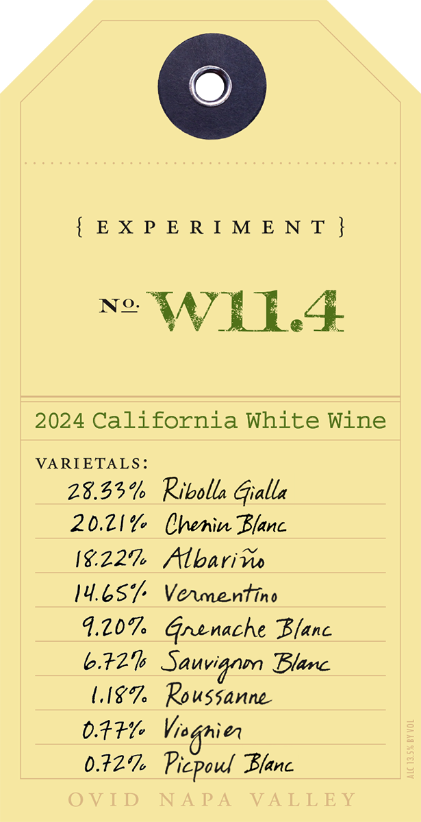 2024 White Experiment W11.4 wine bottle label